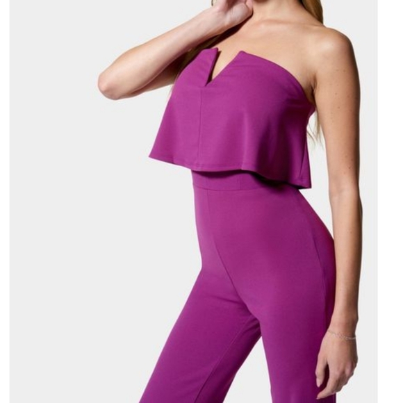 NWT Bebe Purple Strapless Overlay Jumpsuit - Picture 4 of 6